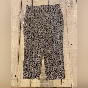 Black and white floral pattern pants.